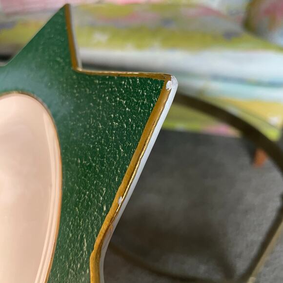 Vietri (Italy)Green Gold Star Accent Dessert Plate - Picture 7 of 16